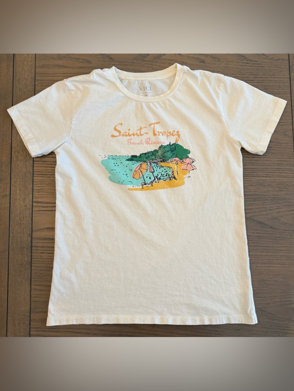 Vici White Cotton Graphic Tee